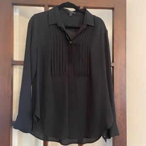 J.Crew Black Tuxedo-Stye Drapey Blouse Size 12